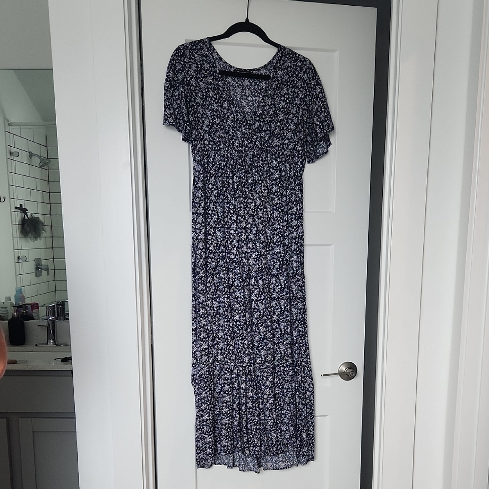 Amazon Blue and White Floral Maxi Dress